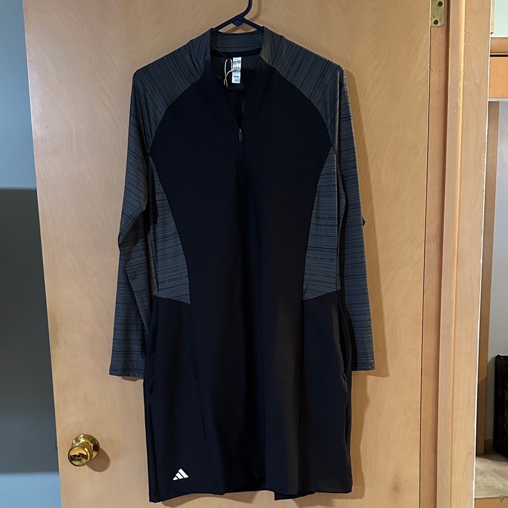 Adidas Black and Gray Long Sleeve Dress
